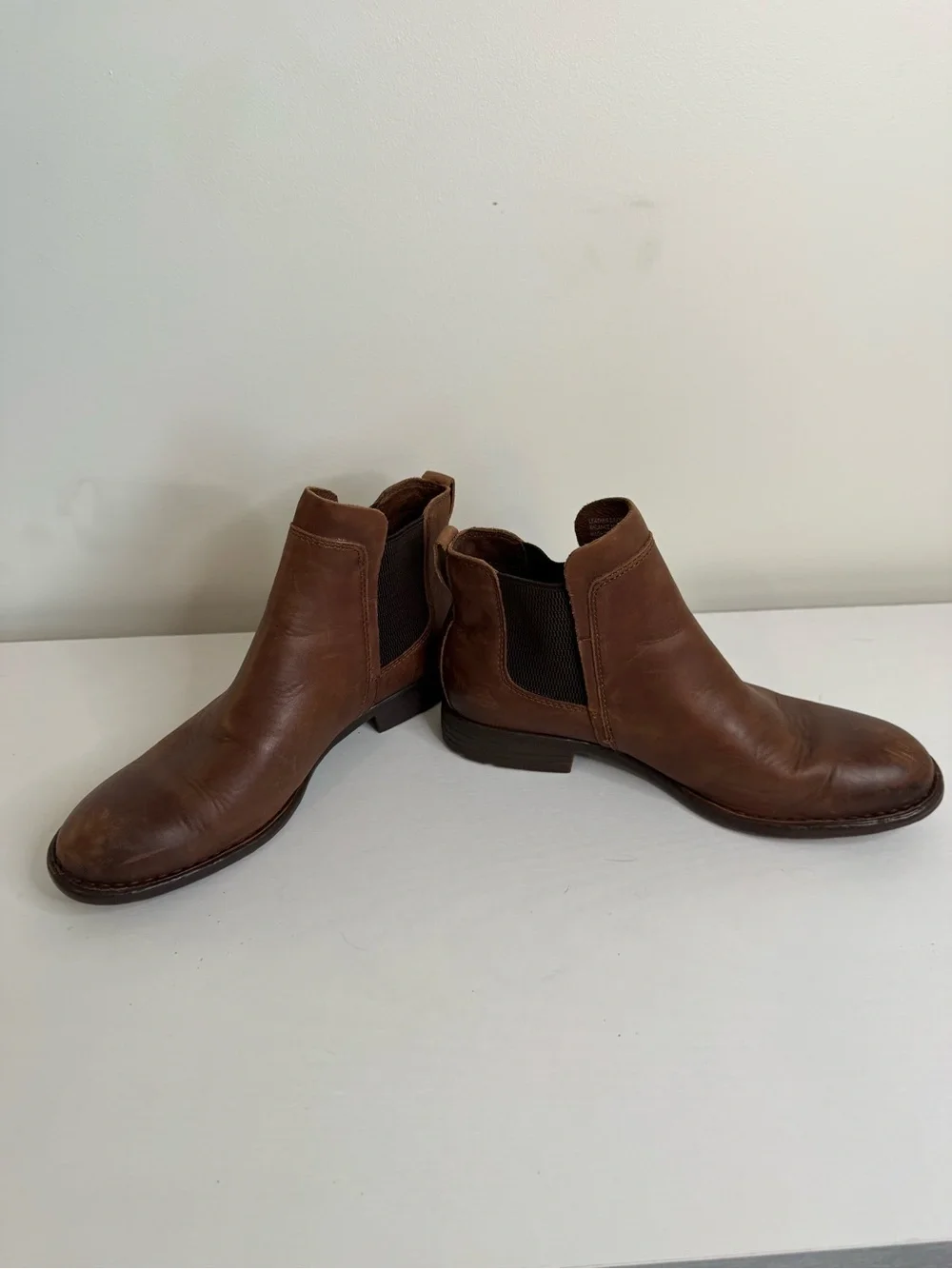 Born Brown Leather Chelsea Ankle Boots Cognac Women’s 7.5